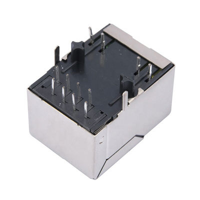 Through Hole Mounting RJ45 Modular Jack with 4 Columns, 8 Cores and 1 Port for Ethernet Connectivity